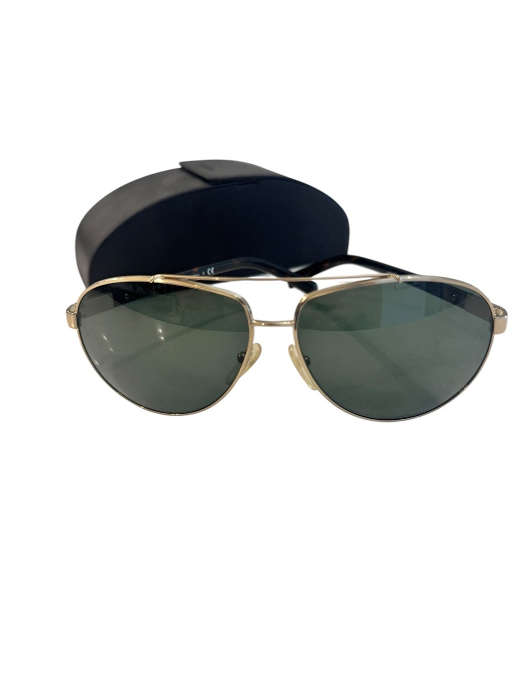 PRADA Silver Frame Aviator Sunglasses Authentic w/ grey Lenses -